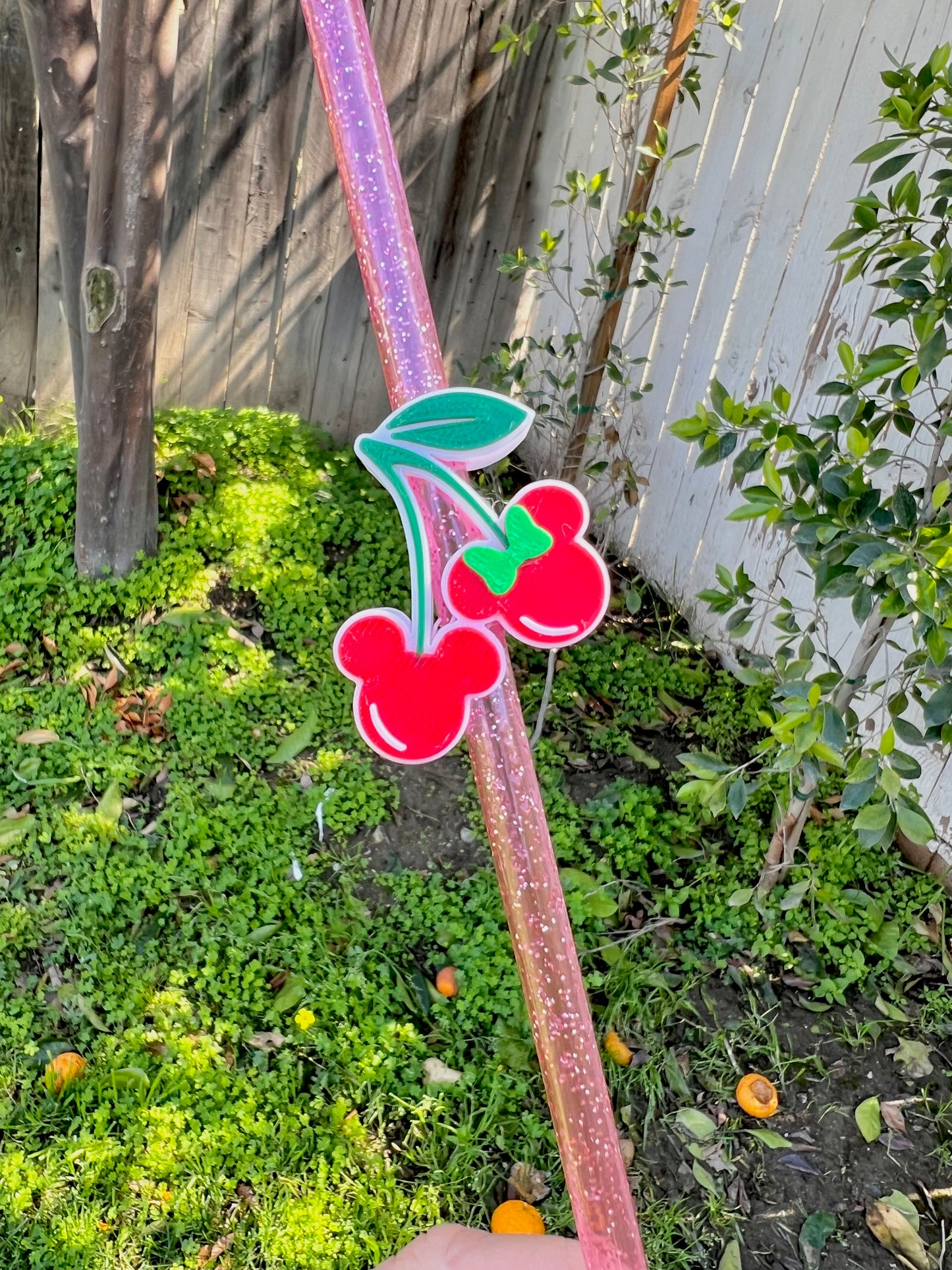 Cherry Ears Straw Topper (standard size 8")